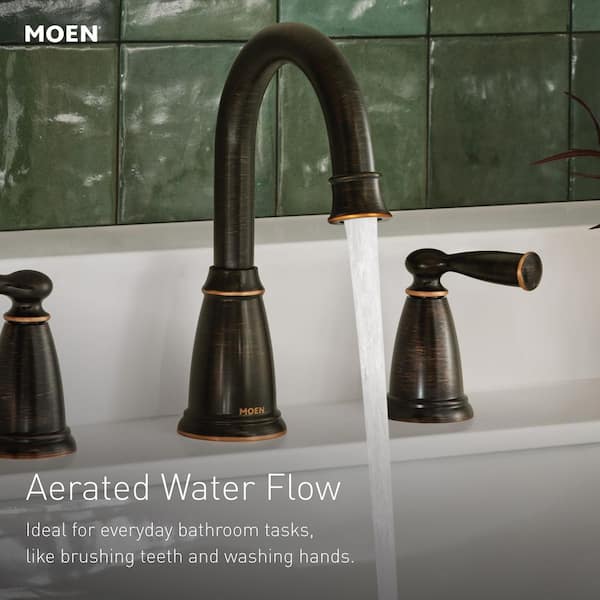 MOEN Banbury 8 in. Widespread Double Handle High-Arc Bathroom