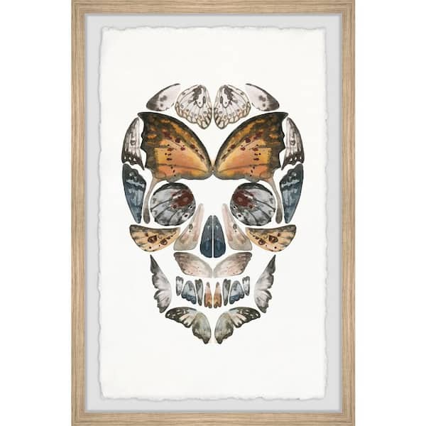 Unbranded "Butterfly Skull" by Marmont Hill Framed Animal Art Print 36 in. x 24 in.