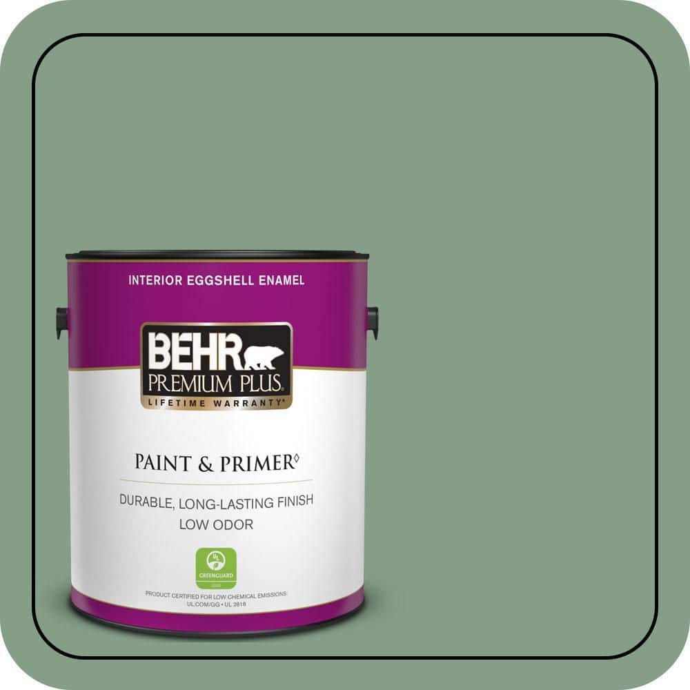 1 gal. #S410-5 Track Green Eggshell Enamel Low Odor Interior Paint & Primer price history on PriceWatchPro