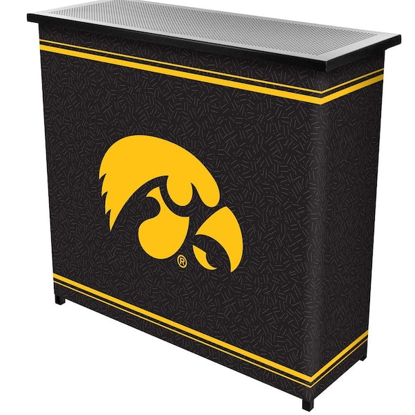 Trademark University of Iowa 2-Shelf Black Bar with Case
