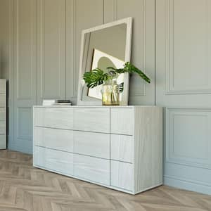 Nova Domus Asus White 2 Drawer 26.75 in, W Nightstand