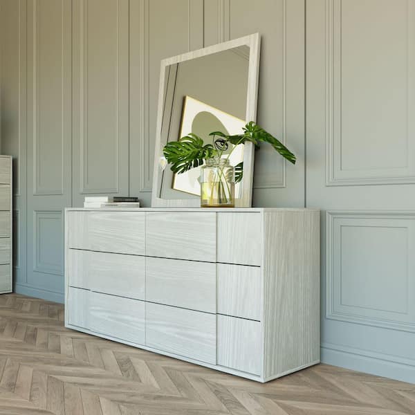 Nova Domus Asus White 2 Drawer 26.75 in, W Nightstand