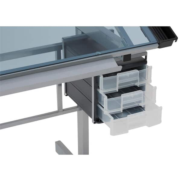 Studio Design Vision Craft Station Drafting Desk, Silver/Blue