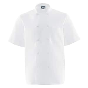 C11P Unisex 2X White Long Sleeve Mesh Back Chef Coat