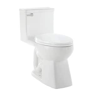 Power Flush 12 inch Rough In One-Piece 1.28 GPF Single Flush Elongated Toilet in White Seat Included