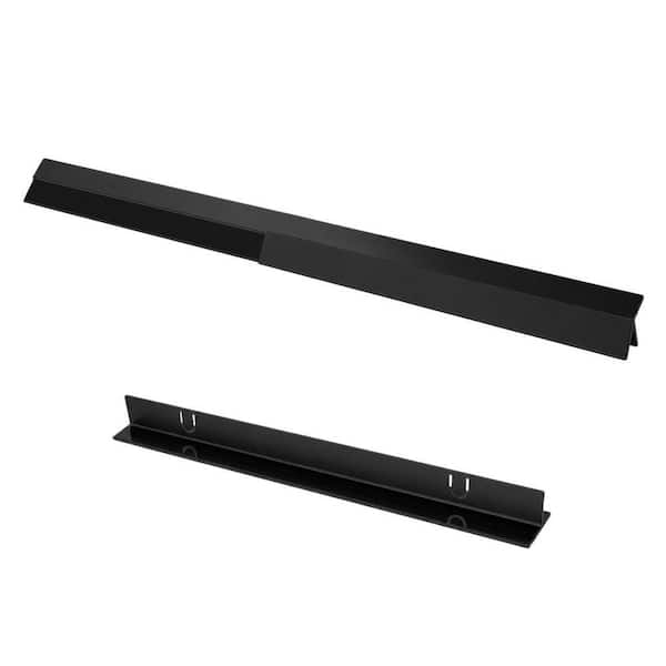 2-Pack Stainless Steel Stove Gap Covers, 13.8~27.6 in. Adjustable, Heat Resistant Not Sharp Gap Filler, Black