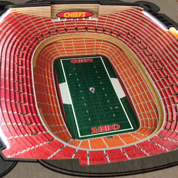 Kansas City Chiefs 25 Layer Lighted StadiumView End Table