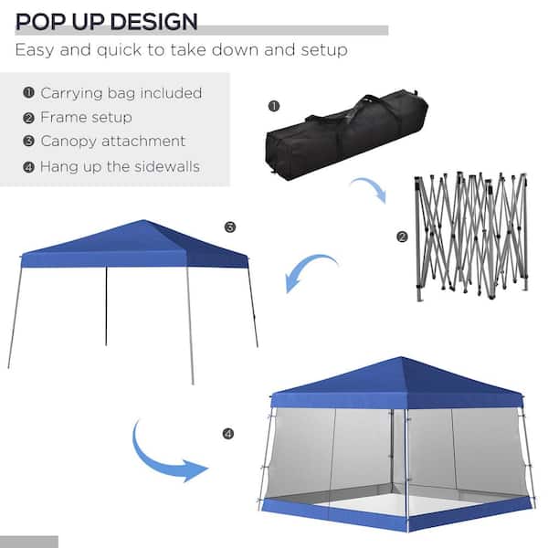 Pop N Work GS8812A Pop Up Ground Tent, 8' X 8