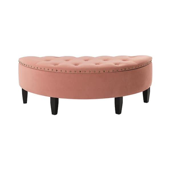 ARTFUL LIVING DESIGN Henrique 43.3 in. W x 17.3 in. D x 15.7 in. H Pink Bedroom Tufted Bench with Storage
