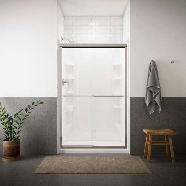 STERLING Finesse 43-48 in. x 70 in. Frameless Sliding Shower Door in Silver with Handle