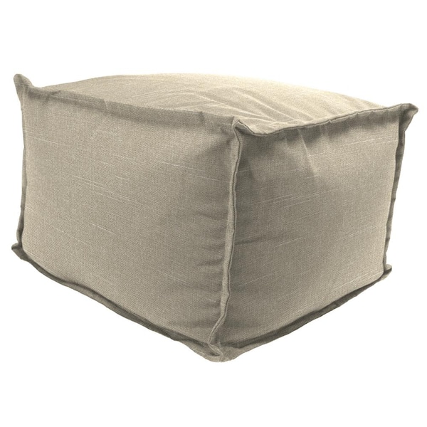 20 in. L x 20 in. W x 15 in. H Outdoor Pouf Ottoman in Tory Bisque