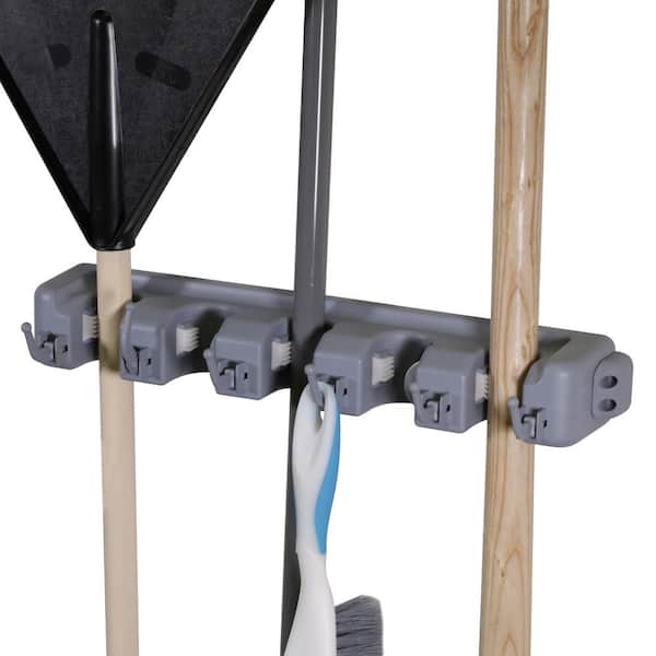 Everbilt 20 in. Adjustable Storage Wall Mount Tool Bar with 3 Rubber Grip  Hooks in Black 24225 - The Home Depot