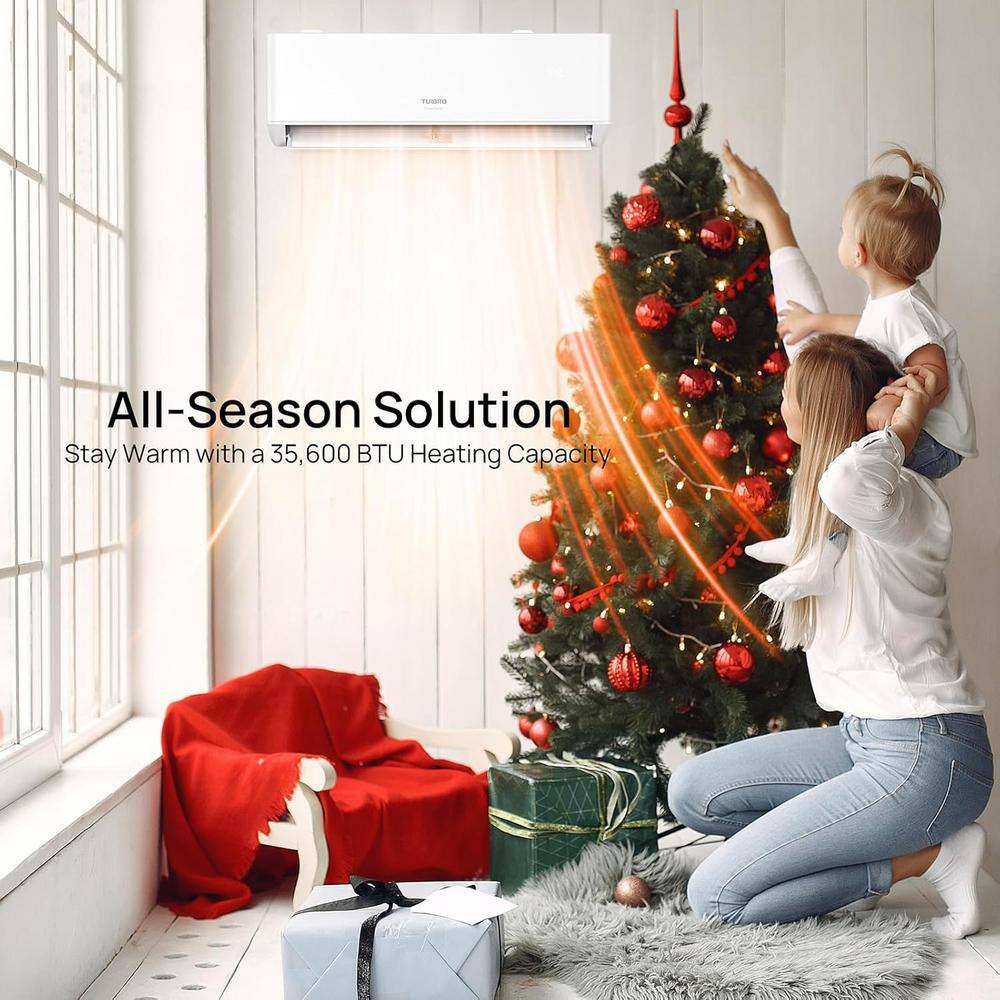 White 36,000 BTU 4 Zones Mini Split AC/Heating System with Remote