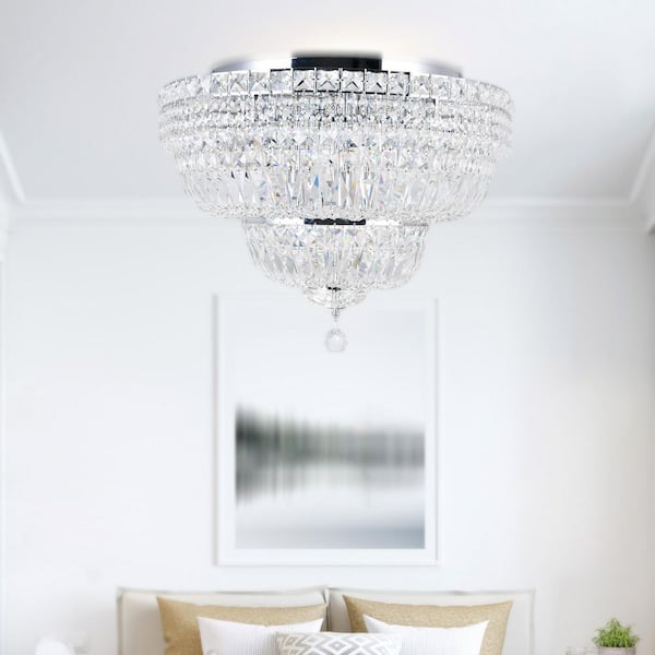 Stefania 9 Light Bowl Flush Mount With Chrome Finish