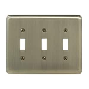 Brass 3-Gang Toggle Wall Plate (1-Pack)