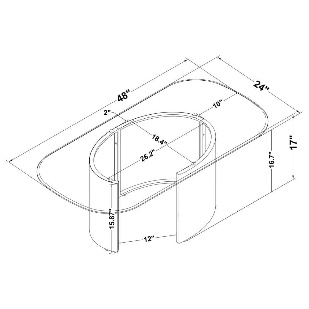 Rectangular Tawny Glass Coffee Table with Brushed Bronze Base