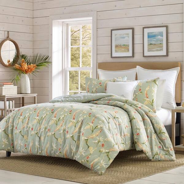 Tommy Bahama Bananas For You 3-Piece Green Botanical Full/Queen Duvet Cover Set