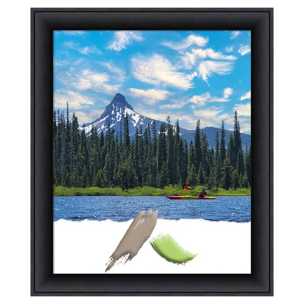 Amanti Art Nero Black Wood Picture Frame Opening Size 18x22 in.