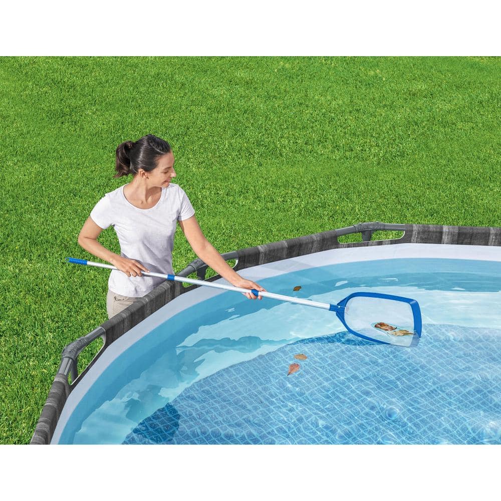 64 Inch Blue and White Aluminum Pool Skimmer Net