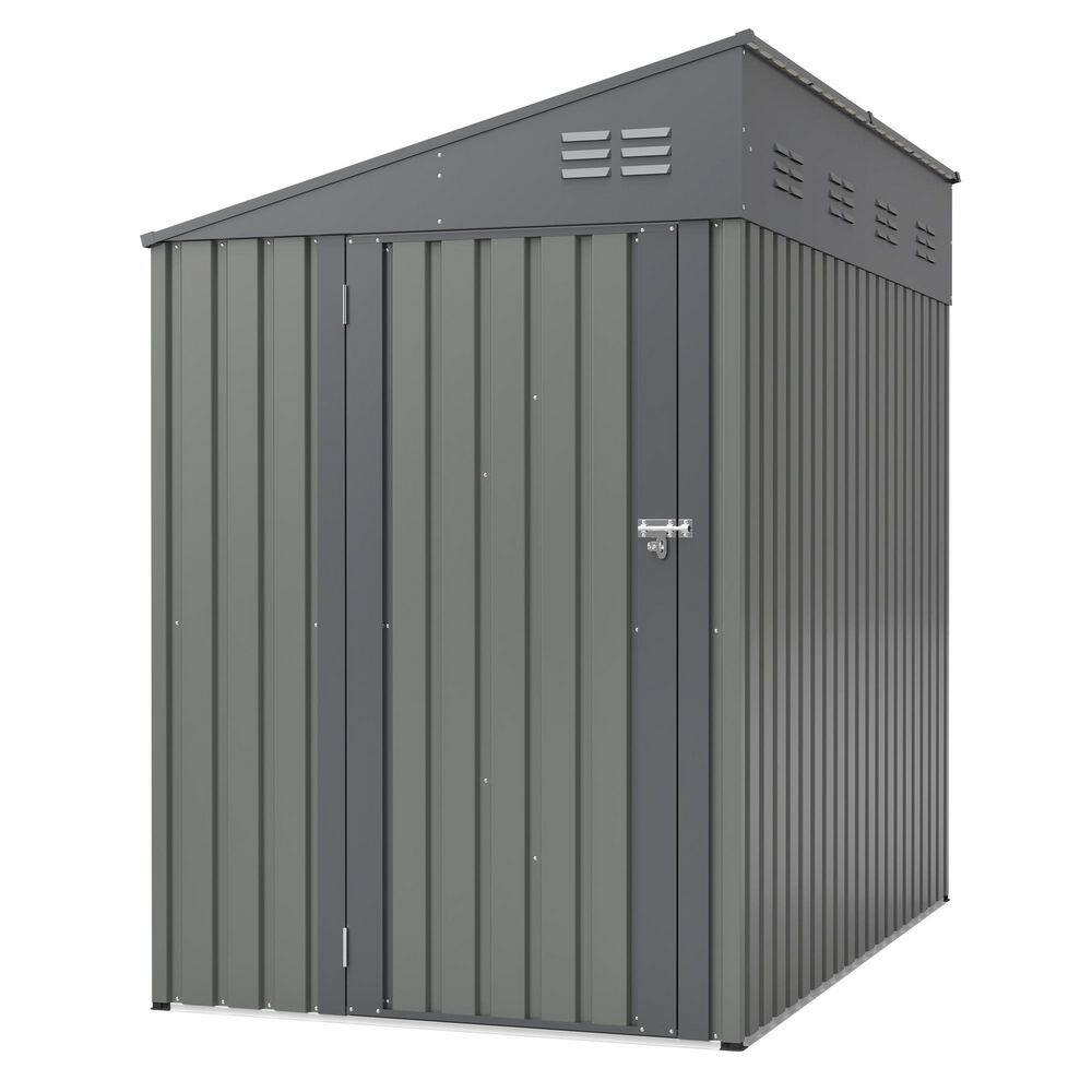 4 ft. W x 7 ft. D Metal Outdoor Lean-To Storage Shed with Single Pitched Roof and Single Door(28 sq. ft. ) in Gray Olive price history on PriceWatchPro