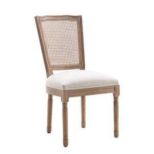 Beige Retro French Fabric Upholstered Dining Chair (Set of 2)