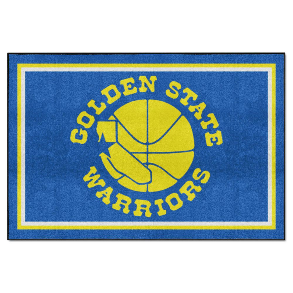 FANMATS NBA Retro Golden State Warriors Blue 5 ft. x 8 ft. Plush Area ...