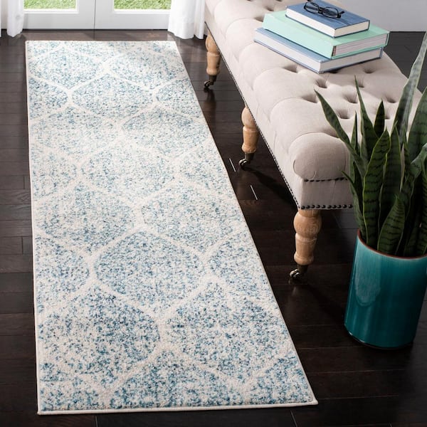 Madison Cream/Turquoise 2 ft. x 6 ft. Runner Rug