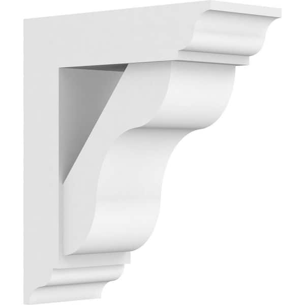 Ekena Millwork Standard Carmel 5 in. W x 14 in. H x 12 in. D Signature Urethane Polyurethane Bracket With Traditional Ends