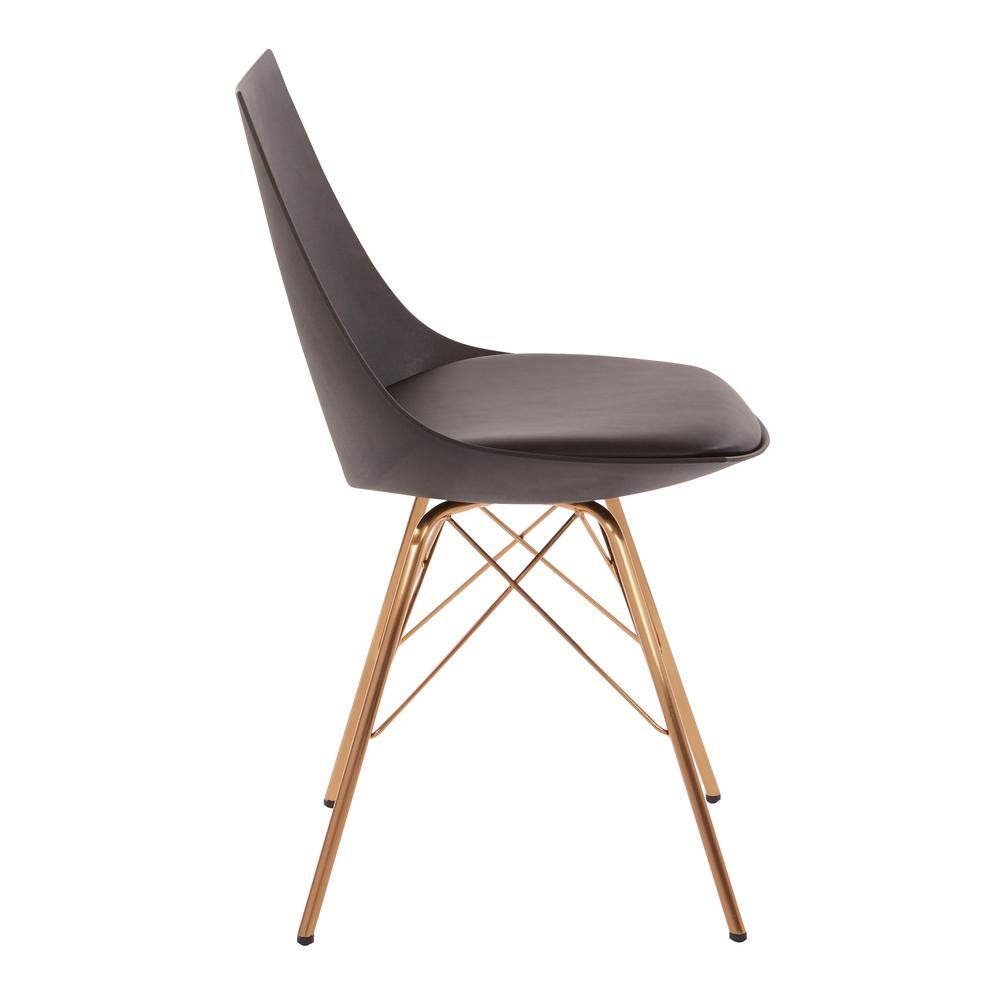 Oakley Mid-Century Modern Bucket Chair in Black Faux Leather