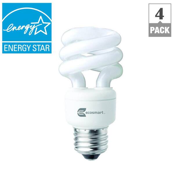 EcoSmart 40W Equivalent Bright White Spiral CFL Light Bulb (4-Pack)