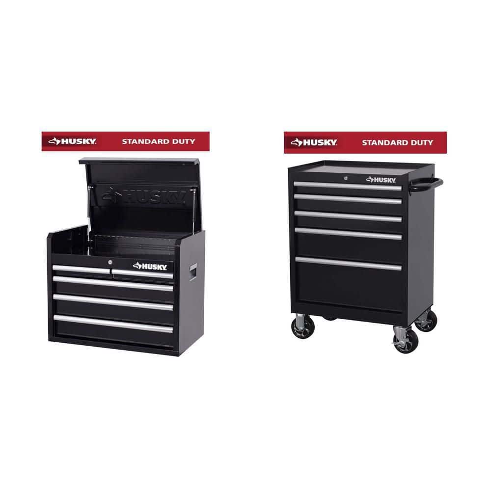 Husky 27 in. 5-Drawer Rolling Tool Cabinet and 26 in. 5-Drawer Top