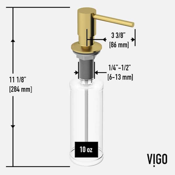 VIGO 10 oz. Bolton Kitchen Soap Dispenser in Matte Brushed Gold