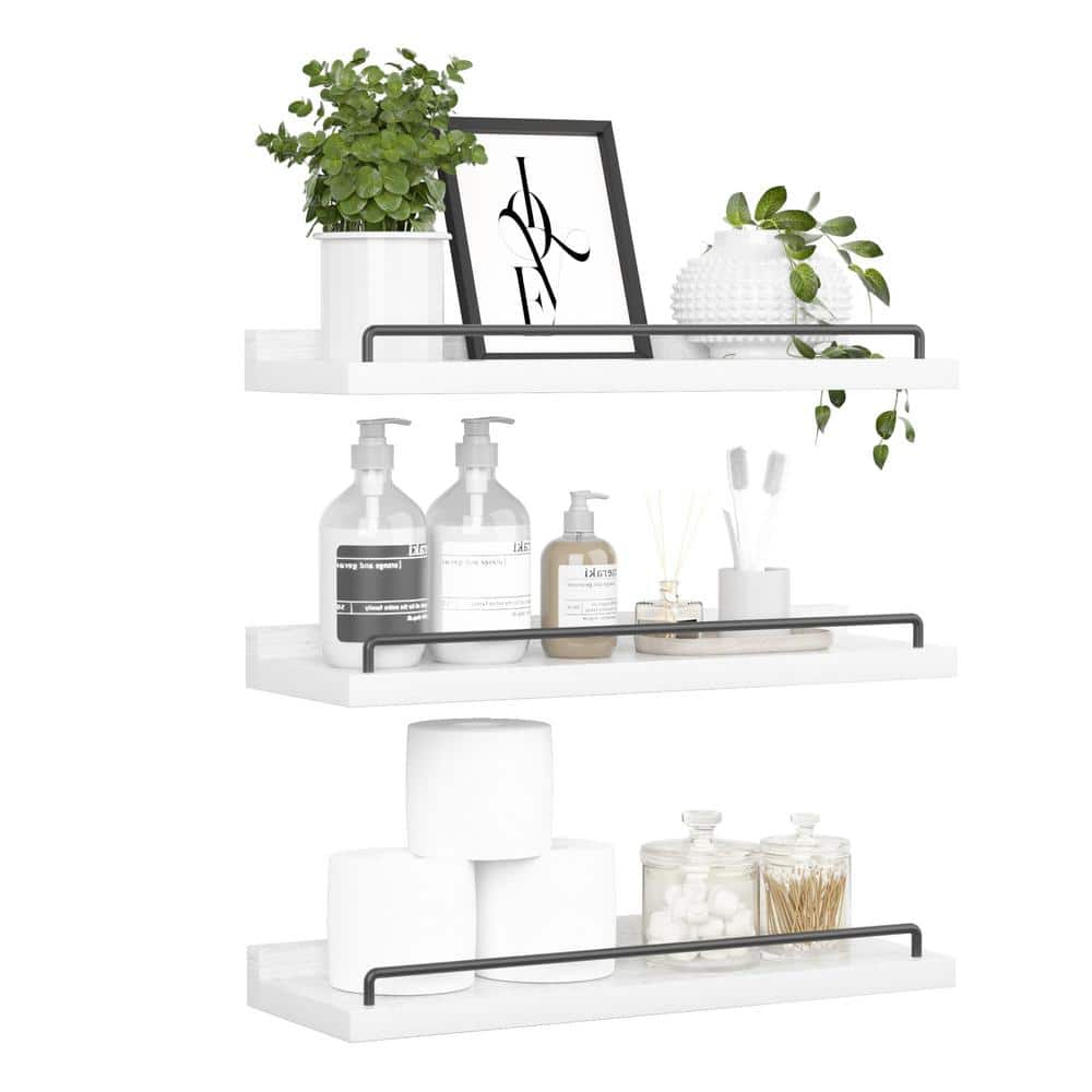 16 in. W x 6 in. D Solid Wood Floating Decorative Wall Shelf