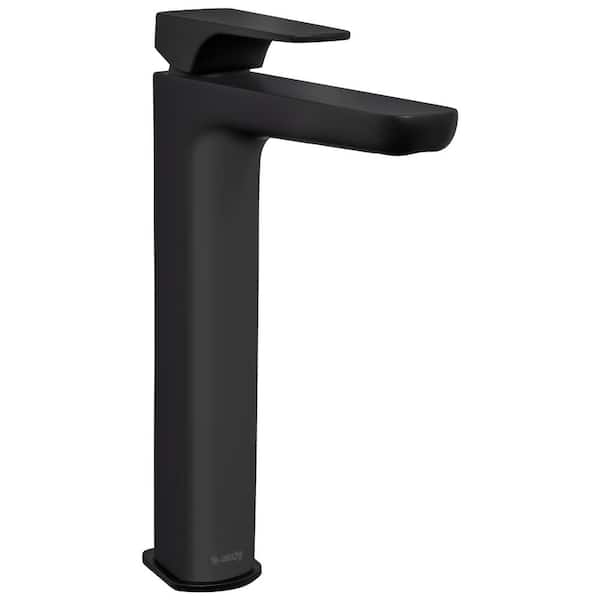 AKDY Single Hole Single-Handle Vessel Bathroom Faucet in Matte Black