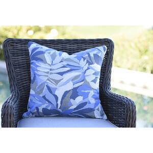 Dewey Blue Square Accent Throw Pillow