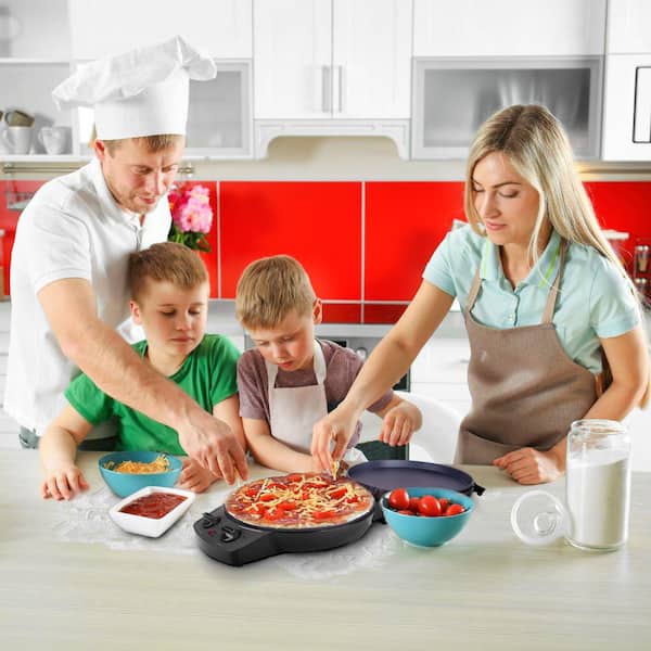 Courant 12 in. Black Pizza Cooker and Calzone Maker with Timer and