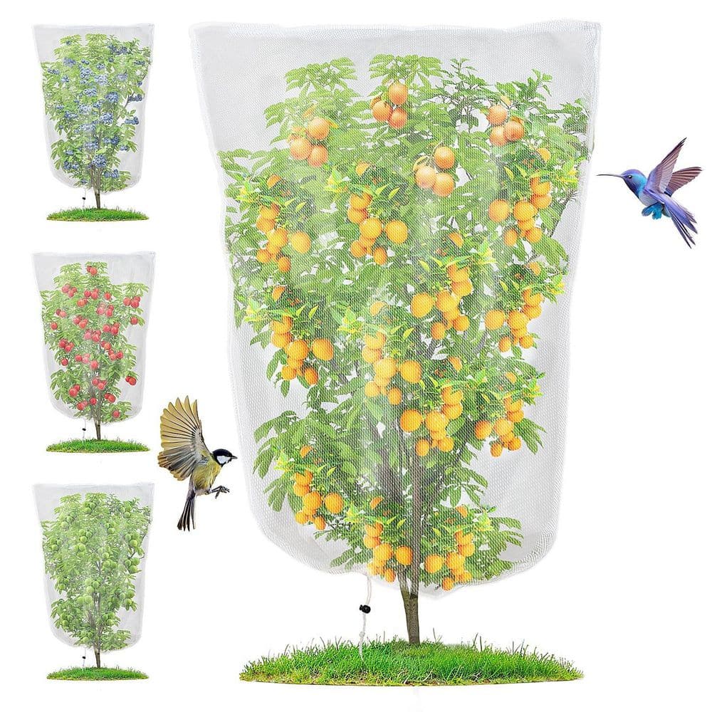 Breathable Outdoor, Bird Insect Critter, Mesh Bush Netting Barrier with Drawstring, 5 ft. for Fruits Trees (4-Pack) price history on PriceWatchPro