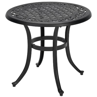 Black Outdoor Side Tables Patio, Black Metal Outdoor Table