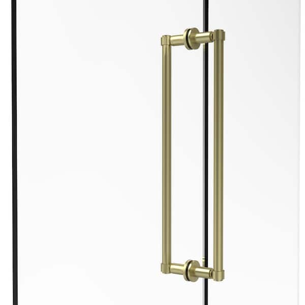 Contemporary 18 in. Back-to-Back Shower Door Pull in Satin Brass