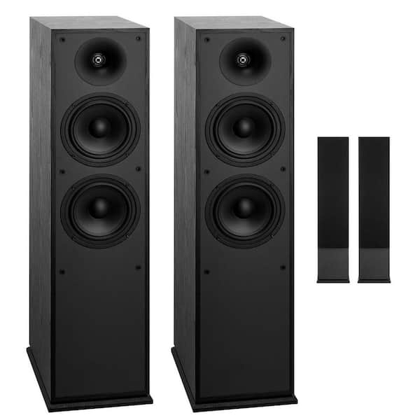 Floorstanding Speakers 2-Way Floor-Standing Tower Speakers 1in. Tweeter Dual 6.5 in Woofers 400W Peak Power 65Hz-20kHz
