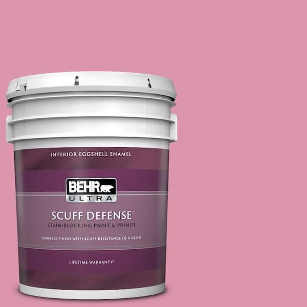 BEHR ULTRA 5 gal. #110B-4 Foxy Pink Extra Durable Eggshell Enamel Interior Paint & Primer