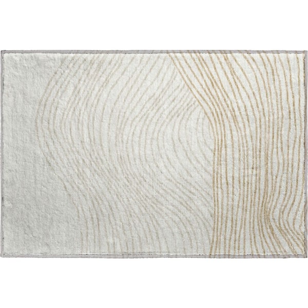 Mayfield Premium Machine Washable Abstract AMF2350 Ivory 2 ft. x 3 ft. Accent Rug