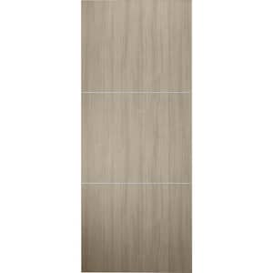 18 in. x 80 in. Viola 2H Shambor Finished with Aluminum Strips Solid Core Composite Interior Door Slab No Bore