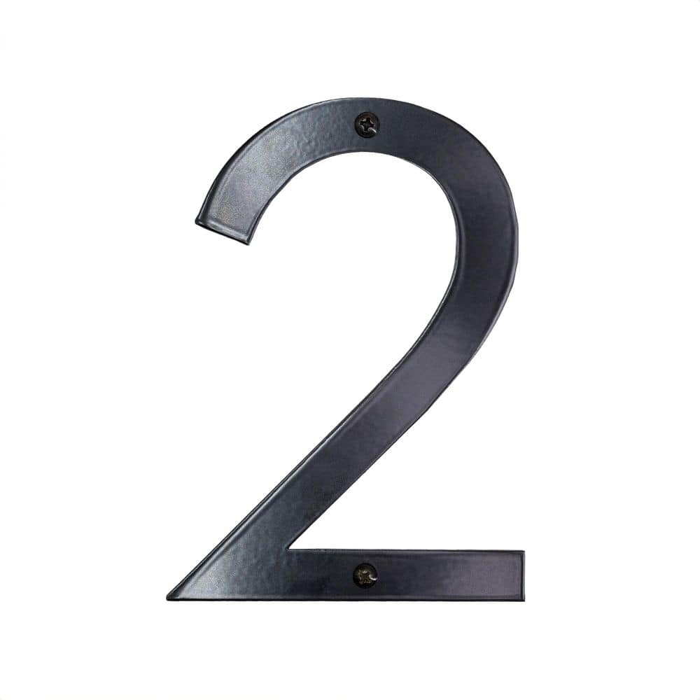 "10"" Black Modern Steel Flat or Floating House Numbers 0-9 - 2" product image for price tracking