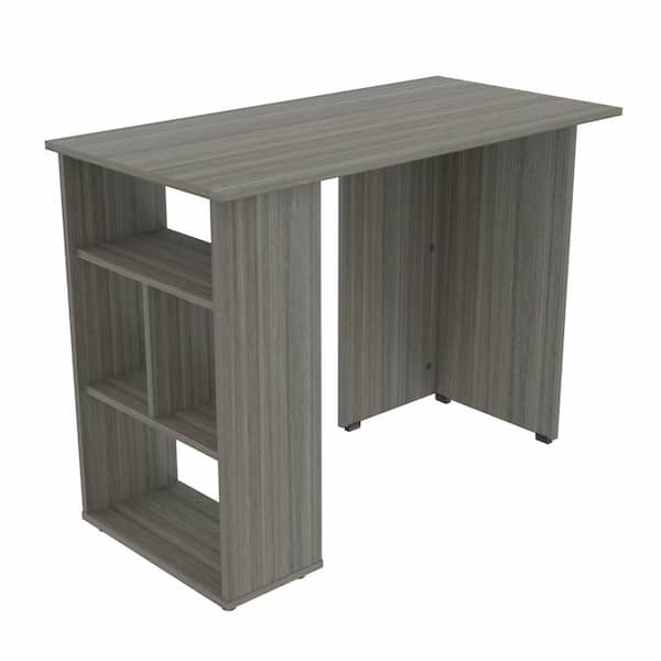 Inval 39.4" W Smoke Oak Computer Desk with 3 Shelves