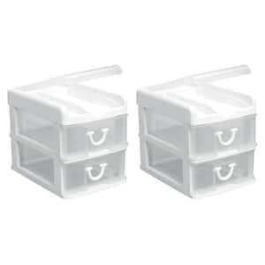 Mini 3 Drawer Desktop Organizer, Black, 2 Pack