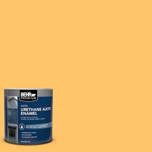 BEHR PREMIUM 1 qt. #PPU6-06 Honey Locust Satin Enamel Urethane Alkyd Interior/Exterior Paint