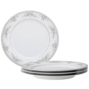 Sweet Leilani 10.5 in. (White) Porcelain Dinner Plates, (Set of 4)
