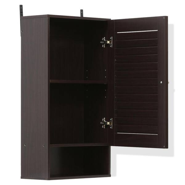 Espresso 19 x 19 x 75 cm Legno Furinno Indo Double Door Armadi a Parete Espresso 19 x 19 x 75 cm Legno Furinno Indo Double Door Armadi a Parete
