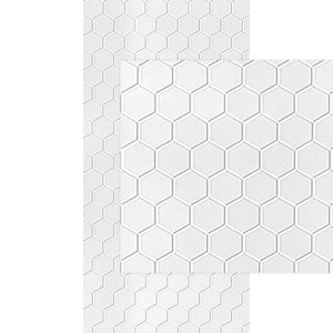 Hex 4 ft. x 8 ft. Gloss White Paintable PVC Decorative Wall Panels (5-Pack)